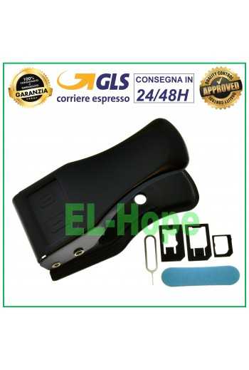 DOPPIO DUAL CUTTER TAGLIA SCHEDA DA SIM A MICRO E NANO KIT ADATTATORE SMARTPHONE