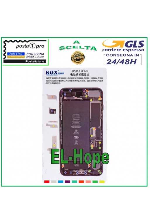 TAPPETO ISCREWS PAD MAGNETICO ILLUSTRATO PER SMONTAGGIO VITI APPLE IPHONE 7 PLUS TAPPETO ISCREWS PAD MAGNETICO ILLUSTRATO PER SMONTAGGIO VITI APPLE IPHONE 7 PLUS
