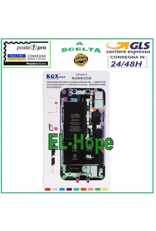 TAPPETO ISCREWS PAD MAGNETICO ILLUSTRATO PER SMONTAGGIO VITI APPLE IPHONE X TAPPETO ISCREWS PAD MAGNETICO ILLUSTRATO PER SMONTAGGIO VITI APPLE IPHONE X
