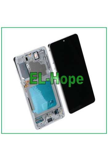 DISPLAY LCD OLED FRAME PER SAMSUNG GALAXY S21 SM-G991 TOUCH SCREEN VETRO BIANCO