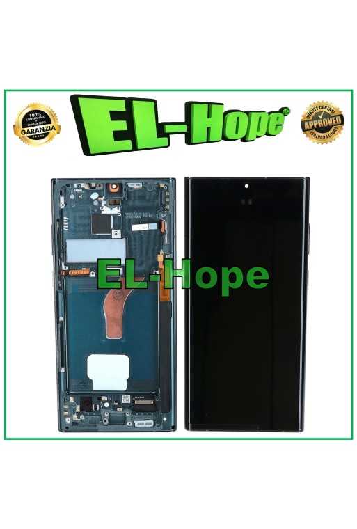DISPLAY LCD OLED + FRAME TOUCH PER SAMSUNG GALAXY S22 ULTRA 2022 SM-S908 VERDE DISPLAY LCD OLED + FRAME TOUCH PER SAMSUNG GALAXY S22 ULTRA 2022 SM-S908 VERDE