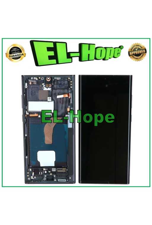 DISPLAY LCD OLED + FRAME TOUCH PER SAMSUNG GALAXY S22 ULTRA 2022 SM-S908 NERO DISPLAY LCD OLED + FRAME TOUCH PER SAMSUNG GALAXY S22 ULTRA 2022 SM-S908 NERO