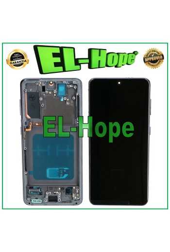 DISPLAY LCD OLED FRAME PER SAMSUNG GALAXY S21 SM-G991 TOUCH SCREEN VETRO NERO