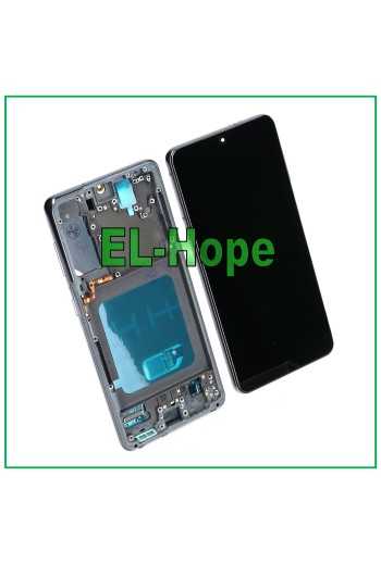 DISPLAY LCD OLED FRAME PER SAMSUNG GALAXY S21 SM-G991 TOUCH SCREEN VETRO NERO