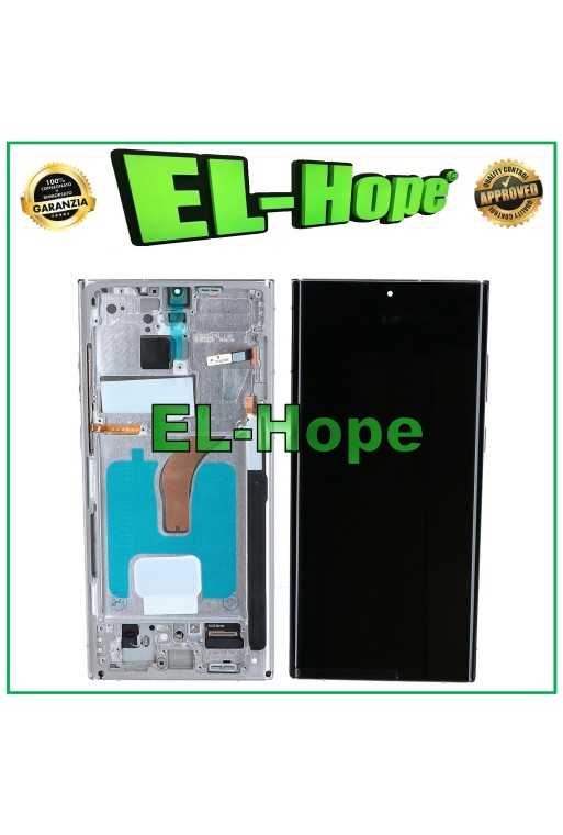 DISPLAY LCD OLED + FRAME TOUCH PER SAMSUNG GALAXY S22 ULTRA 2022 SM-S908 BIANCO DISPLAY LCD OLED + FRAME TOUCH PER SAMSUNG GALAXY S22 ULTRA 2022 SM-S908 BIANCO
