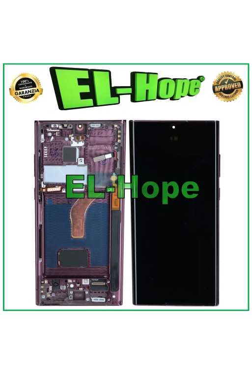 DISPLAY LCD TFT + FRAME TOUCH PER SAMSUNG GALAXY S22 ULTRA 2022 SM-S908 BURGUNDY DISPLAY LCD TFT + FRAME TOUCH PER SAMSUNG GALAXY S22 ULTRA 2022 SM-S908 BURGUNDY