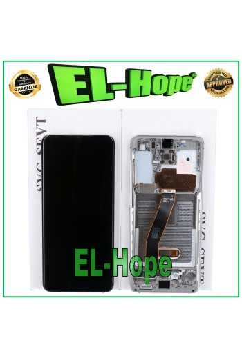 DISPLAY LCD FRAME ORIGINALE SAMSUNG GALAXY S20 SM-G980 G981 TOUCH SCREEN BIANCO