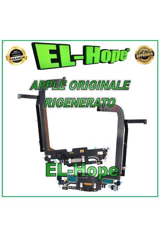 FLAT CONNETTORE CARICA RIGENERATO ORIGINALE APPLE IPHONE 13 PRO MAX GRAFITE NERO FLAT CONNETTORE CARICA RIGENERATO ORIGINALE APPLE IPHONE 13 PRO MAX GRAFITE NERO