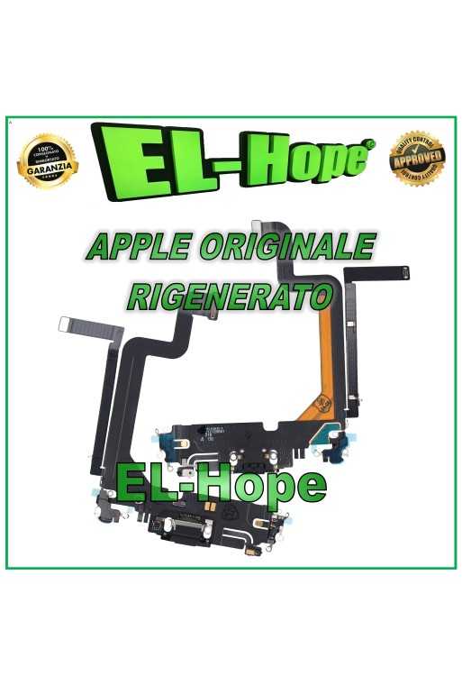 FLAT CONNETTORE CARICA RIGENERATO ORIGINALE APPLE IPHONE 14 PRO MAX NERO FLAT CONNETTORE CARICA RIGENERATO ORIGINALE APPLE IPHONE 14 PRO MAX NERO