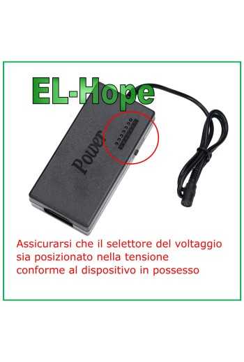 CARICA BATTERIA TRAVEL UNIVERSALE PER PC NOTEBOOK ALIMENTATORE 120W 8 ADATTATORI