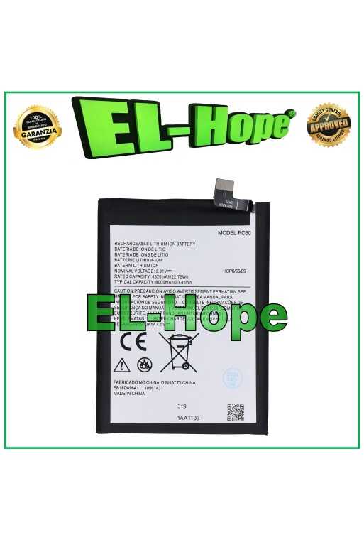 BATTERIA PC60 PER MOTOROLA MOTO G54 (4G)(5G) XT-2343 6000 mAh PARI ORIGINALE BATTERIA PC60 PER MOTOROLA MOTO G54 (4G)(5G) XT-2343 6000 mAh PARI ORIGINALE