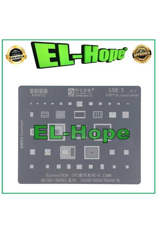 STENCIL LAYER REBALLING EXYNOS 7420 AMAOE SAM3 PER SAMSUNG S6 / S6+ / NOTE 5 STENCIL LAYER REBALLING EXYNOS 7420 AMAOE SAM3 PER SAMSUNG S6 / S6+ / NOTE 5