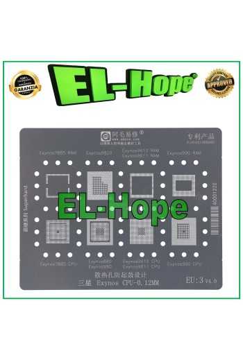 STENCIL SCHEDA MADRE CPU AMAOE EU3 PER SAMSUNG EXYNOS 7885 9820 9610 9611 990