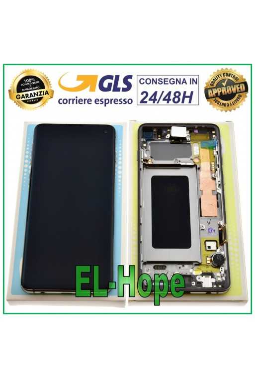 DISPLAY LCD ORIGINALE SAMSUNG GALAXY S10 SM-G973F DS TOUCH SCREEN PRISM NERO DISPLAY LCD ORIGINALE SAMSUNG GALAXY S10 SM-G973F DS TOUCH SCREEN PRISM NERO