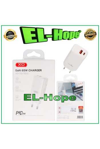 CARICA BATTERIA QUICK CHARGE PER ZTE 65W TRAVEL DOPPIO USB TYPE C BIANCO