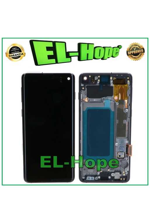 DISPLAY LCD OLED + FRAME PER SAMSUNG GALAXY S10 SM-G973F TOUCH SCREEN VETRO NERO DISPLAY LCD OLED + FRAME PER SAMSUNG GALAXY S10 SM-G973F TOUCH SCREEN VETRO NERO