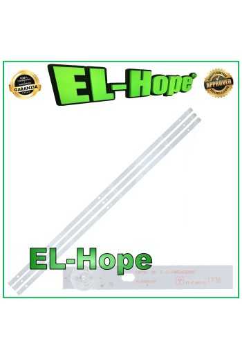 KIT 3 BARRE 8 LED PER TV 40" PANASONIC IC-D-HWBJ40D660 V400HJ9-MD1 TX40DS400B
