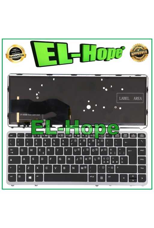 TASTIERA ITALIANA RETROILLUMINATA HP ELITEBOOK 740 G1 G2 / 745 G2 FRAME SILVER TASTIERA ITALIANA RETROILLUMINATA HP ELITEBOOK 740 G1 G2 / 745 G2 FRAME SILVER