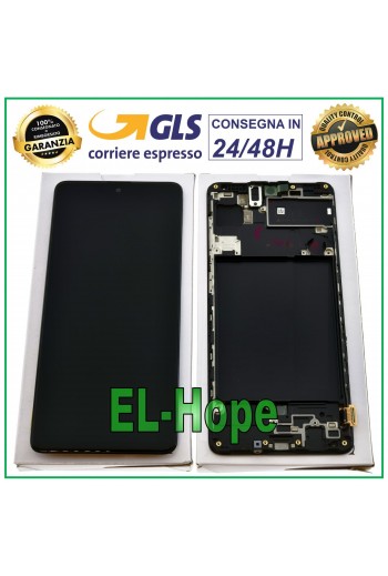 DISPLAY LCD ORIGINALE + FRAME SAMSUNG GALAXY A71 SM-A715F TOUCH SCREEN 6.7" NERO