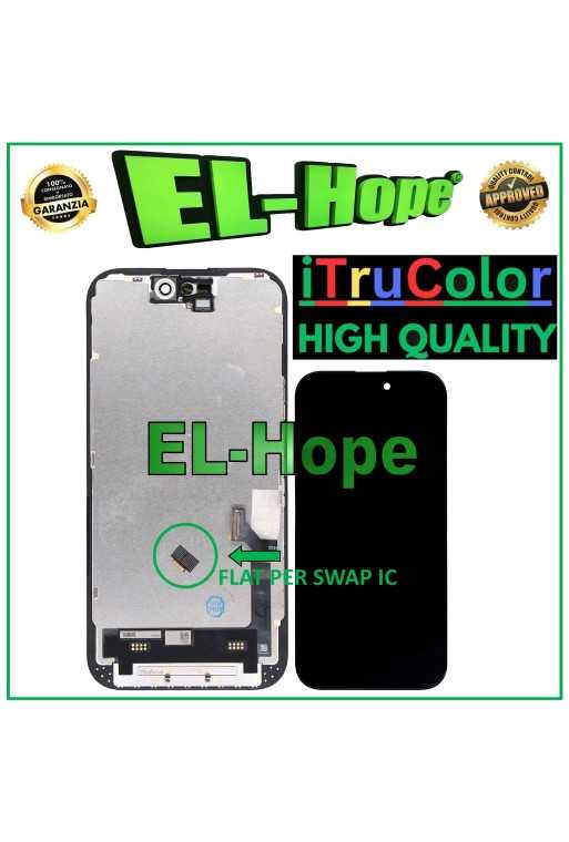 DISPLAY LCD INCELL iTruColor PER APPLE IPHONE 15 TOUCH SCREEN VETRO NERO DISPLAY LCD INCELL iTruColor PER APPLE IPHONE 15 TOUCH SCREEN VETRO NERO