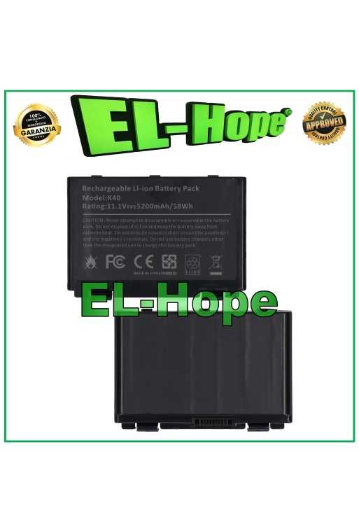 BATTERIA PER PC NOTEBOOK ASUS K40 A32-F82 5200 mAh 11.1V NERA PARI ORIGINALE BATTERIA PER PC NOTEBOOK ASUS K40 A32-F82 5200 mAh 11.1V NERA PARI ORIGINALE