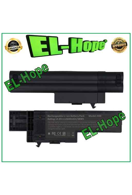 BATTERIA PER NOTEBOOK LENOVO ThinkPad X60 X60s X61 X41 14.8V NERA PARI ORIGINALE BATTERIA PER NOTEBOOK LENOVO ThinkPad X60 X60s X61 X41 14.8V NERA PARI ORIGINALE