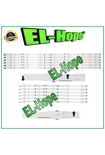 KIT 12 BARRE STRIP LED PER TV 55" SAMSUNG D4GE-550DCA-R3/B 2014SVS55 SERIE UE55H