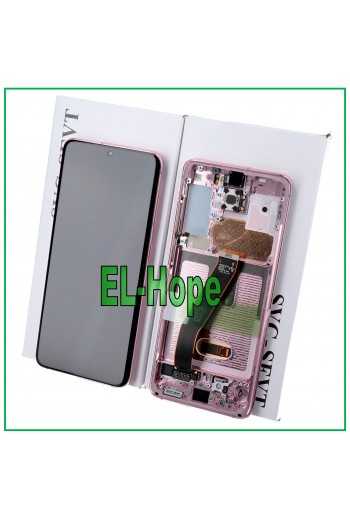 DISPLAY LCD + FRAME ORIGINALE SAMSUNG GALAXY S20 SM-G980 G981 TOUCH SCREEN ROSA