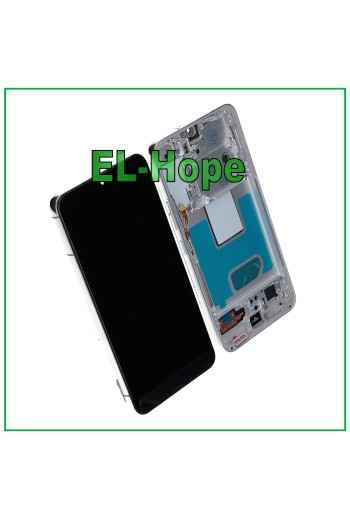 DISPLAY LCD TFT FRAME PER SAMSUNG GALAXY S22 2022 SM-S901 TOUCH BIANCO SILVER