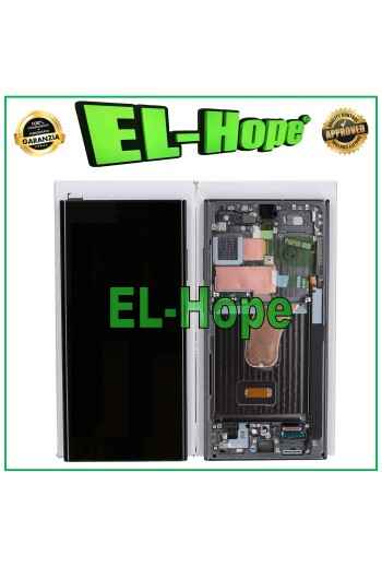 DISPLAY LCD ORIGINALE SERVICE SAMSUNG GALAXY S23 ULTRA SM-S918 TOUCH SCREEN NERO