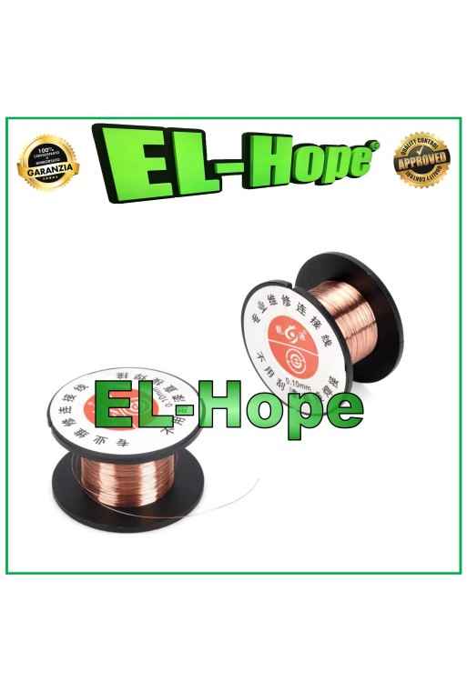 BOBINA FILO DI RAME SMALTATO 0.10mm PER SALDATURE COPPER JUMP WIRE GLAZED BOBINA FILO DI RAME SMALTATO 0.10mm PER SALDATURE COPPER JUMP WIRE GLAZED