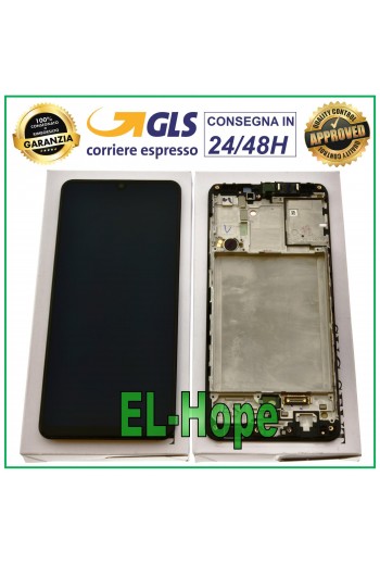 DISPLAY LCD ORIGINALE + FRAME SAMSUNG GALAXY A31 SM-A315F A315 TOUCH SCREEN NERO