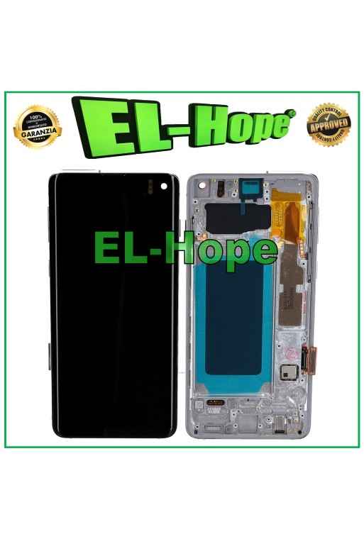 DISPLAY LCD OLED FRAME PER SAMSUNG GALAXY S10 SM-G973F TOUCH SCREEN VETRO BIANCO DISPLAY LCD OLED FRAME PER SAMSUNG GALAXY S10 SM-G973F TOUCH SCREEN VETRO BIANCO