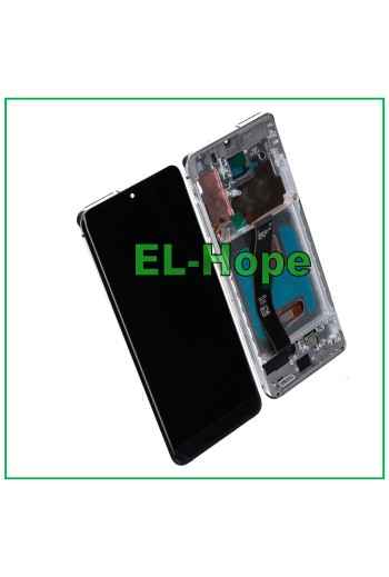 DISPLAY LCD OLED + FRAME PER SAMSUNG GALAXY S20 SM-G980 G981 TOUCH VETRO BIANCO