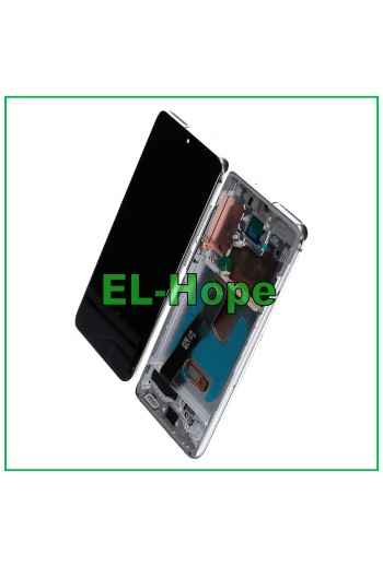 DISPLAY LCD OLED + FRAME PER SAMSUNG GALAXY S20 SM-G980 G981 TOUCH VETRO BIANCO