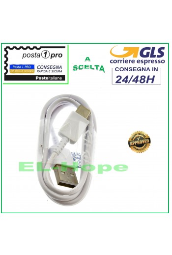 CAVO TYPE-C USB ORIGINALE SAMSUNG GALAXY S9 S10 S8 PLUS NOTE 7 8 BIANCO 1.20 MT