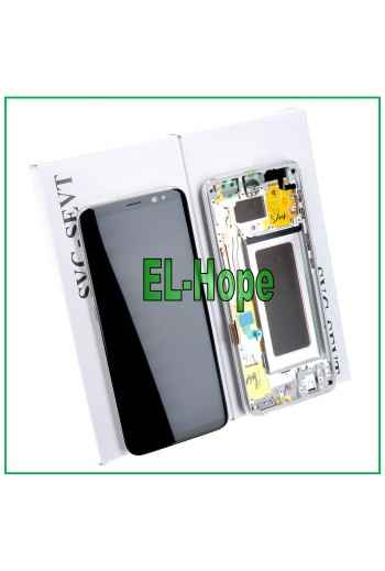 DISPLAY LCD FRAME ORIGINALE SAMSUNG GALAXY S8 SM-G950 G950 F TOUCH SCREEN SILVER