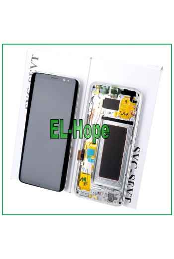 DISPLAY LCD FRAME ORIGINALE SAMSUNG GALAXY S8 SM-G950 G950 F TOUCH SCREEN SILVER