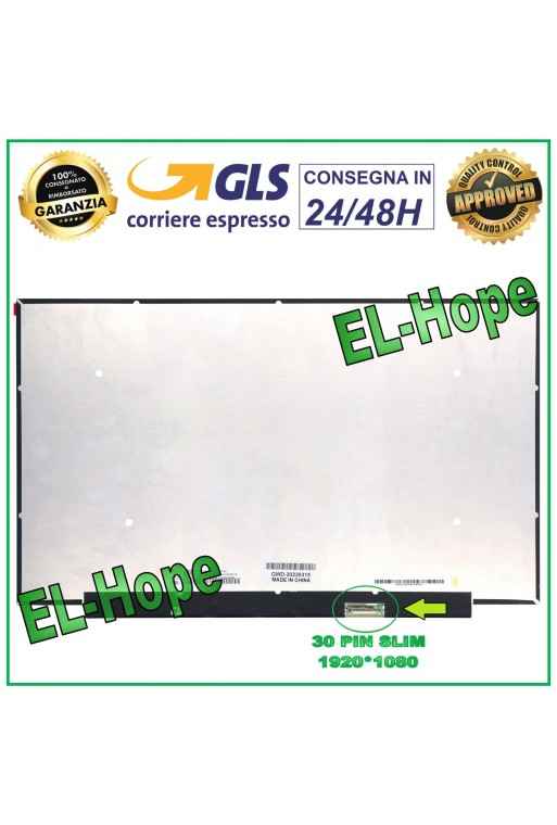 DISPLAY MB156CS01-8 1.0 LCD NOTEBOOK 15.6" 30 PIN SLIM 1920*1080 SCHERMO FHD LED