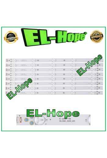 KIT 8 BARRE STRIP 5 LED PER TV 39" TOSHIBA 4C-LB39T0-YHB 39D3503V1W5C1B40217M