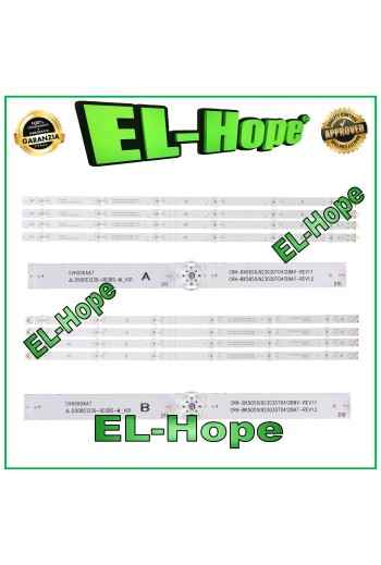 KIT 8 BARRE 6 LED PER TV 50" HISENSE 50D3AS6CZ48316L 303SH500008 AGS46741