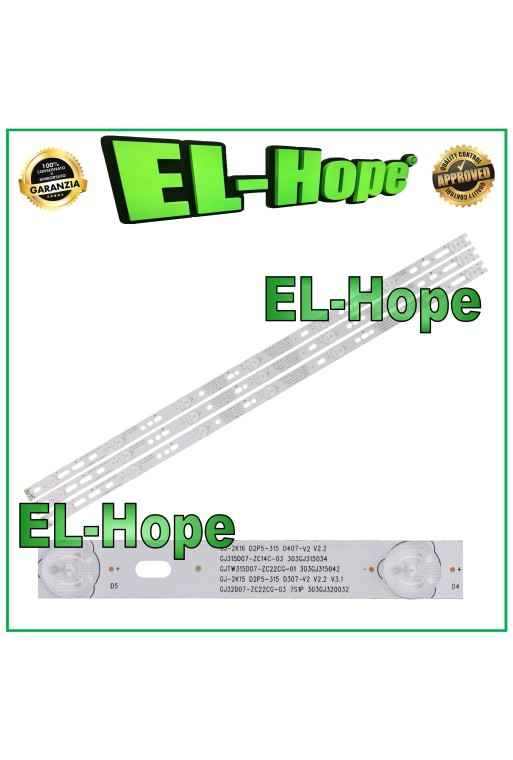 KIT 3 BARRE STRIP 7 LED PER TV 32" PHILIPS LB-PF3528-GJD2P5C3153X7-B H 613mm