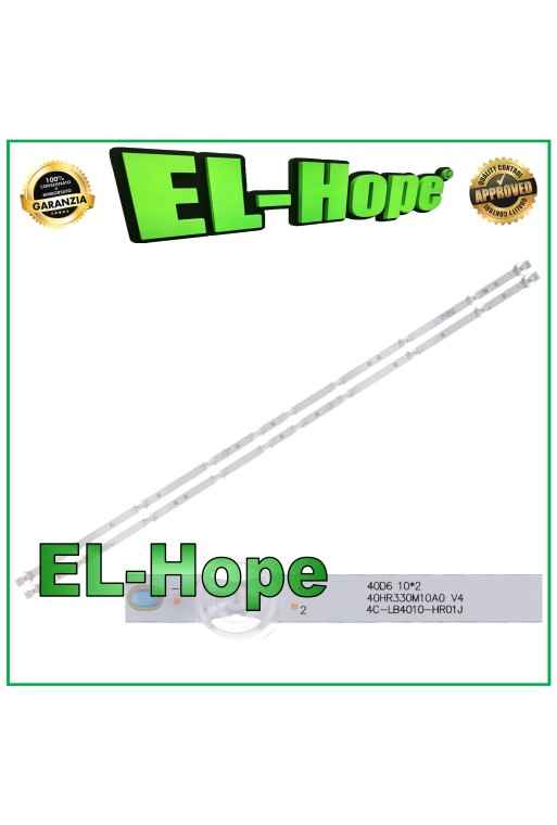 KIT 2 BARRE 10 LED PER TV TCL 40" 40HR330M10A0 V4 4C-LB4010-HR01J 3 PIN KIT 2 BARRE 10 LED PER TV TCL 40" 40HR330M10A0 V4 4C-LB4010-HR01J 3 PIN