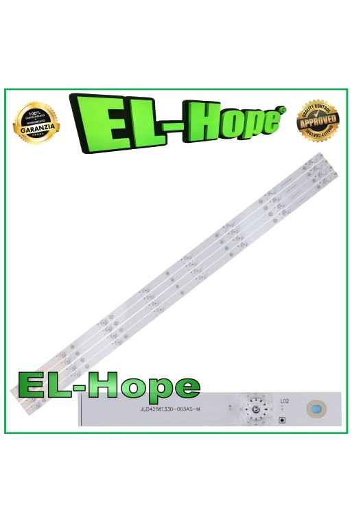 KIT 4 BARRE STRIP 8 LED PER TV 43" HISENSE JLD42581330-003AS-M L780mm 3 PIN KIT 4 BARRE STRIP 8 LED PER TV 43" HISENSE JLD42581330-003AS-M L780mm 3 PIN
