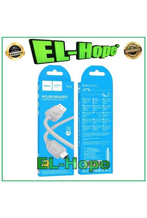 CAVO DATI CAVETTO RICARICA CARICA BATTERIA MICRO USB UNIVERSALE HOCO GRIGIO 1 MT CAVO DATI CAVETTO RICARICA CARICA BATTERIA MICRO USB UNIVERSALE HOCO GRIGIO 1 MT