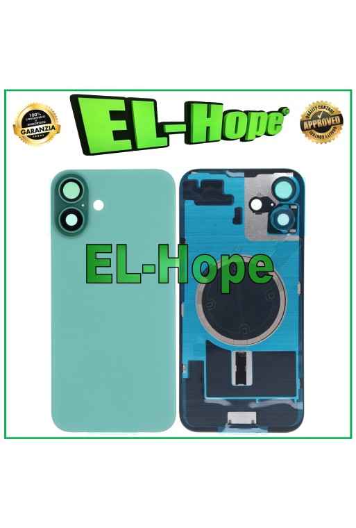CASE VETRO SCOCCA POSTERIORE BACK COVER + MAGSAFE PER IPHONE 16 PLUS VERDE ACQUA CASE VETRO SCOCCA POSTERIORE BACK COVER + MAGSAFE PER IPHONE 16 PLUS VERDE ACQUA