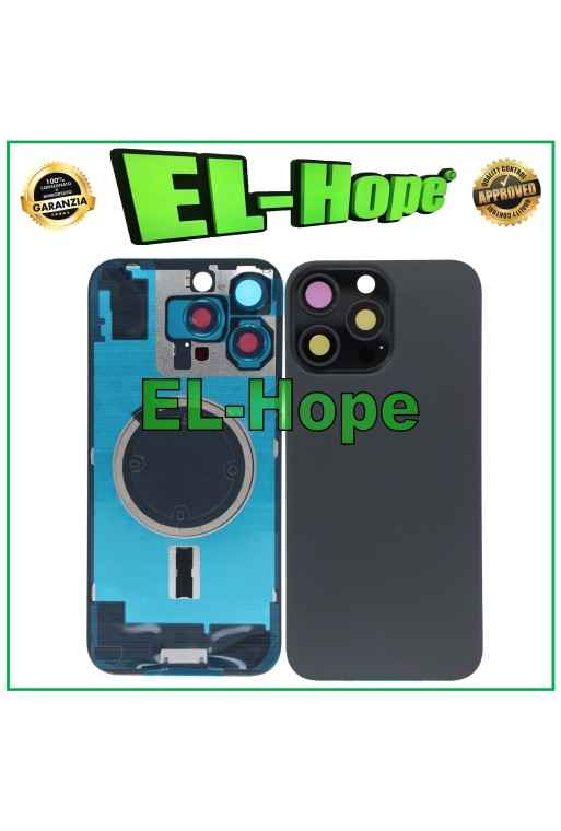 VETRO SCOCCA POSTERIORE BACK CASE + MAGSAFE PER IPHONE 16 PRO MAX TITANIO NERO VETRO SCOCCA POSTERIORE BACK CASE + MAGSAFE PER IPHONE 16 PRO MAX TITANIO NERO