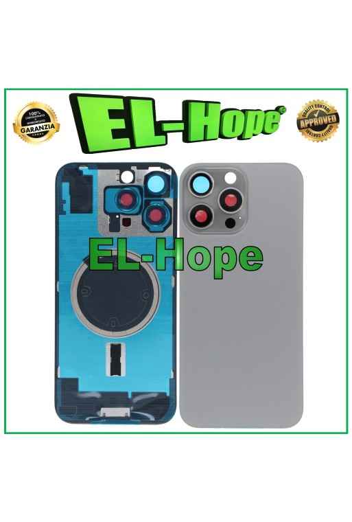 VETRO SCOCCA POSTERIORE BACK CASE MAGSAFE PER IPHONE 16 PRO MAX TITANIO NATURALE VETRO SCOCCA POSTERIORE BACK CASE MAGSAFE PER IPHONE 16 PRO MAX TITANIO NATURALE