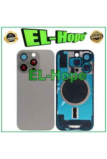 CASE VETRO SCOCCA POSTERIORE COVER + MAGSAFE PER IPHONE 16 PRO TITANIO NATURALE
