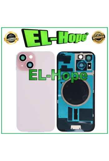 CASE VETRO SCOCCA POSTERIORE BACK COVER + MAGSAFE PER IPHONE 15 ROSA PINK
